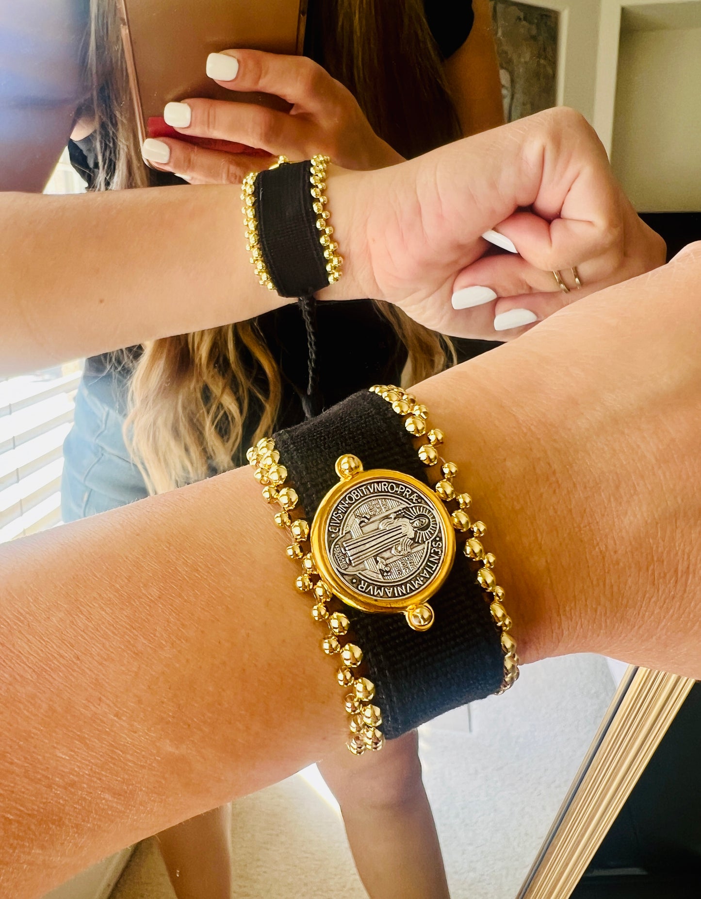 St. Benedict Gray Woven Bracelet - Pulsera San Benito