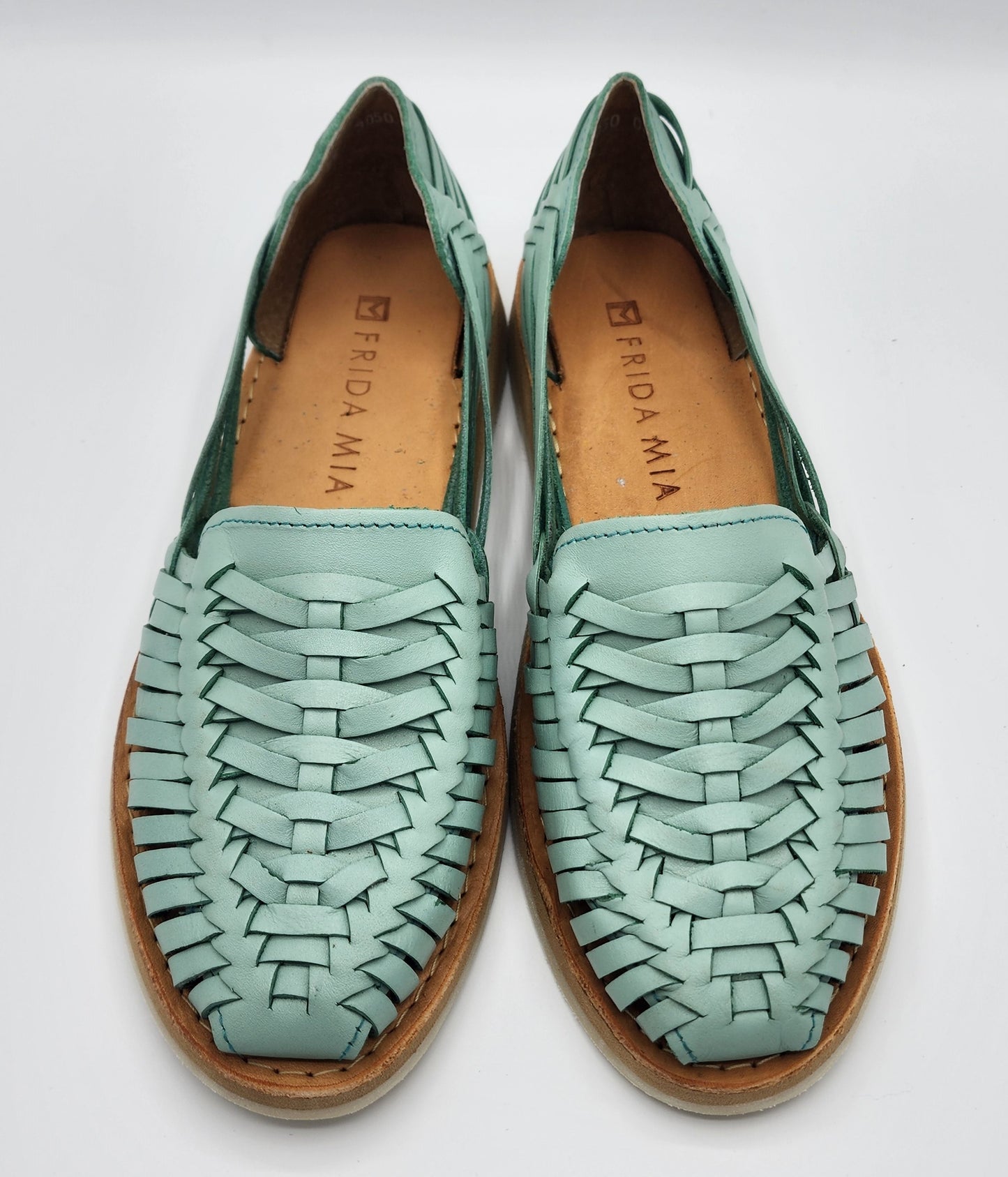 Women's Leather Huarache Sandals - Mint
