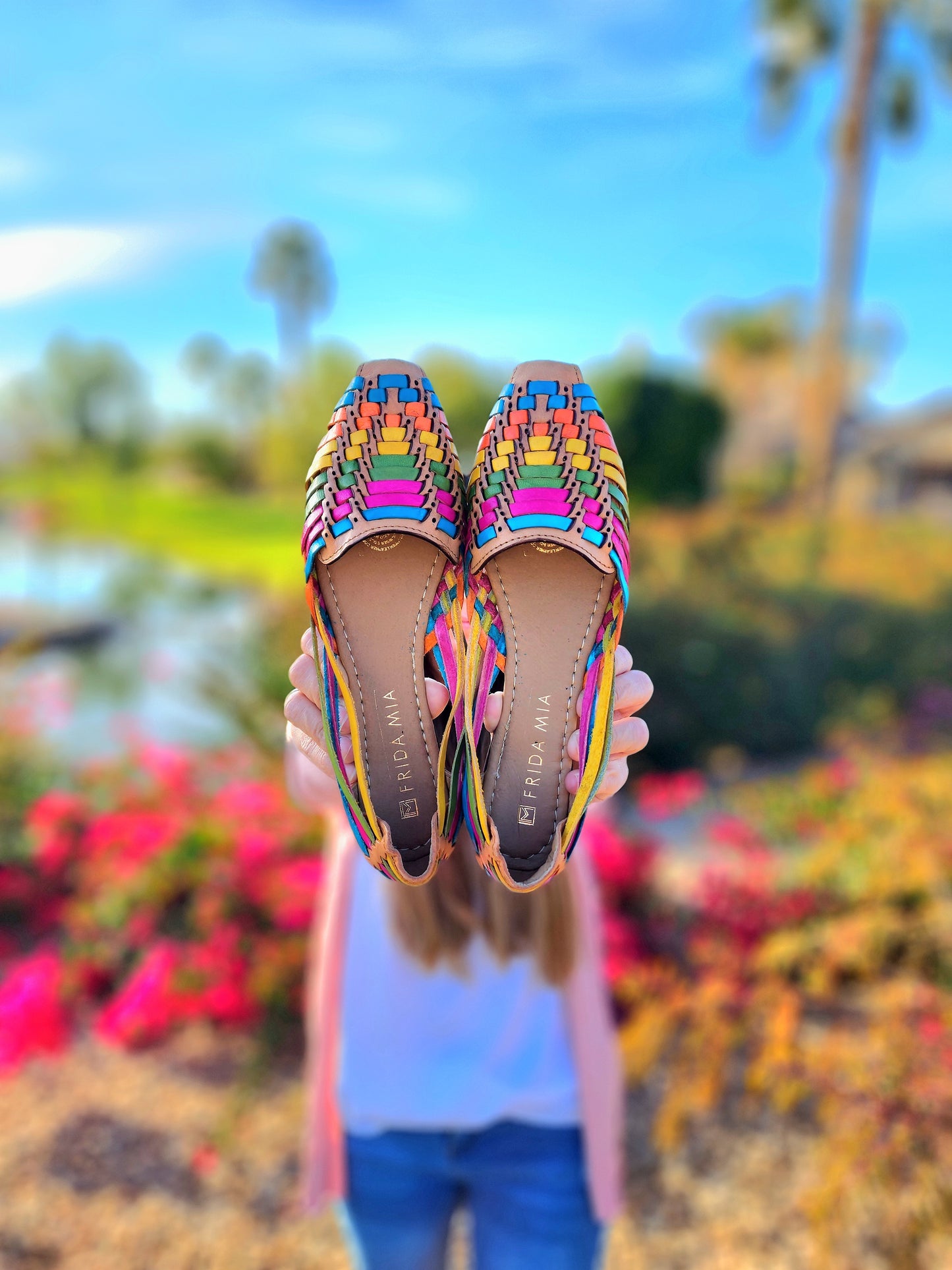Women's Leather Huarache Sandals - Maya