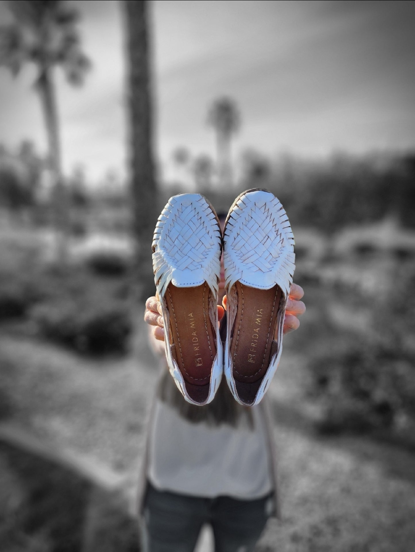 Women's Leather Huarache Sandals - Espadrille White