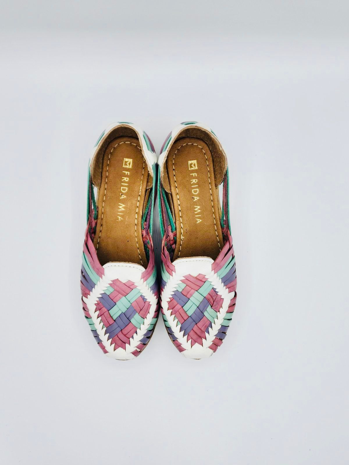 Women's Leather Huarache Sandals - Espadrille Colors