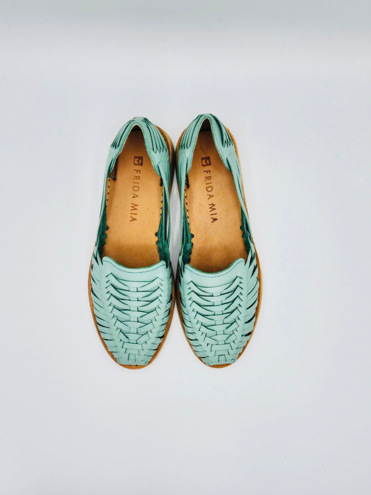Women's Leather Huarache Sandals - Mint