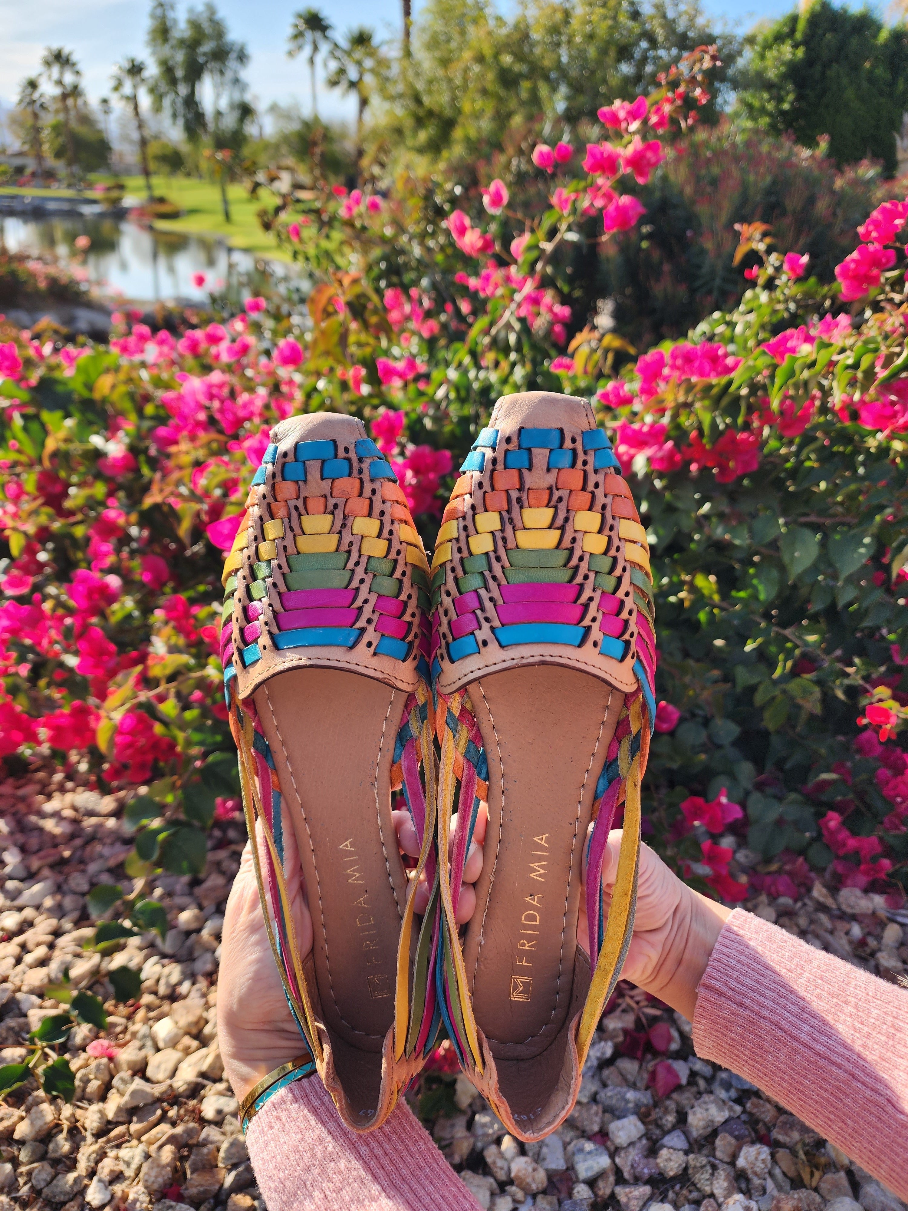 Mexican sandals clearance with flowers