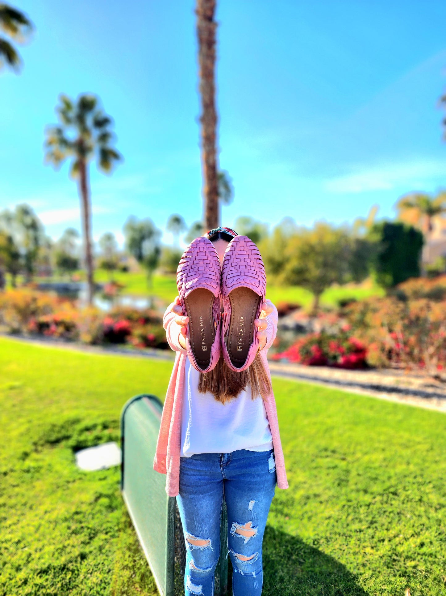 Women's Leather Huarache Sandals - Pink