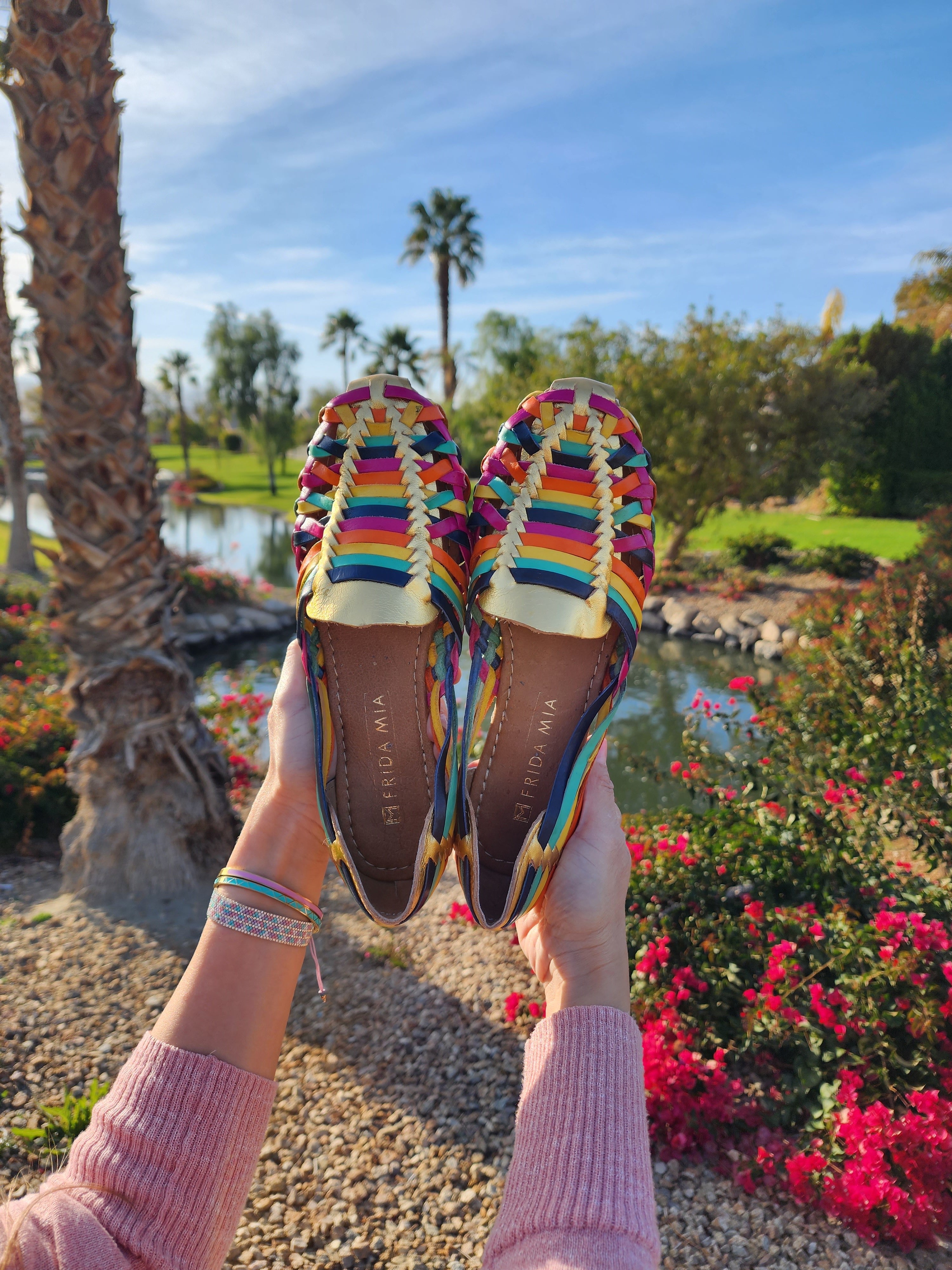 Mexican shop sandals colorful