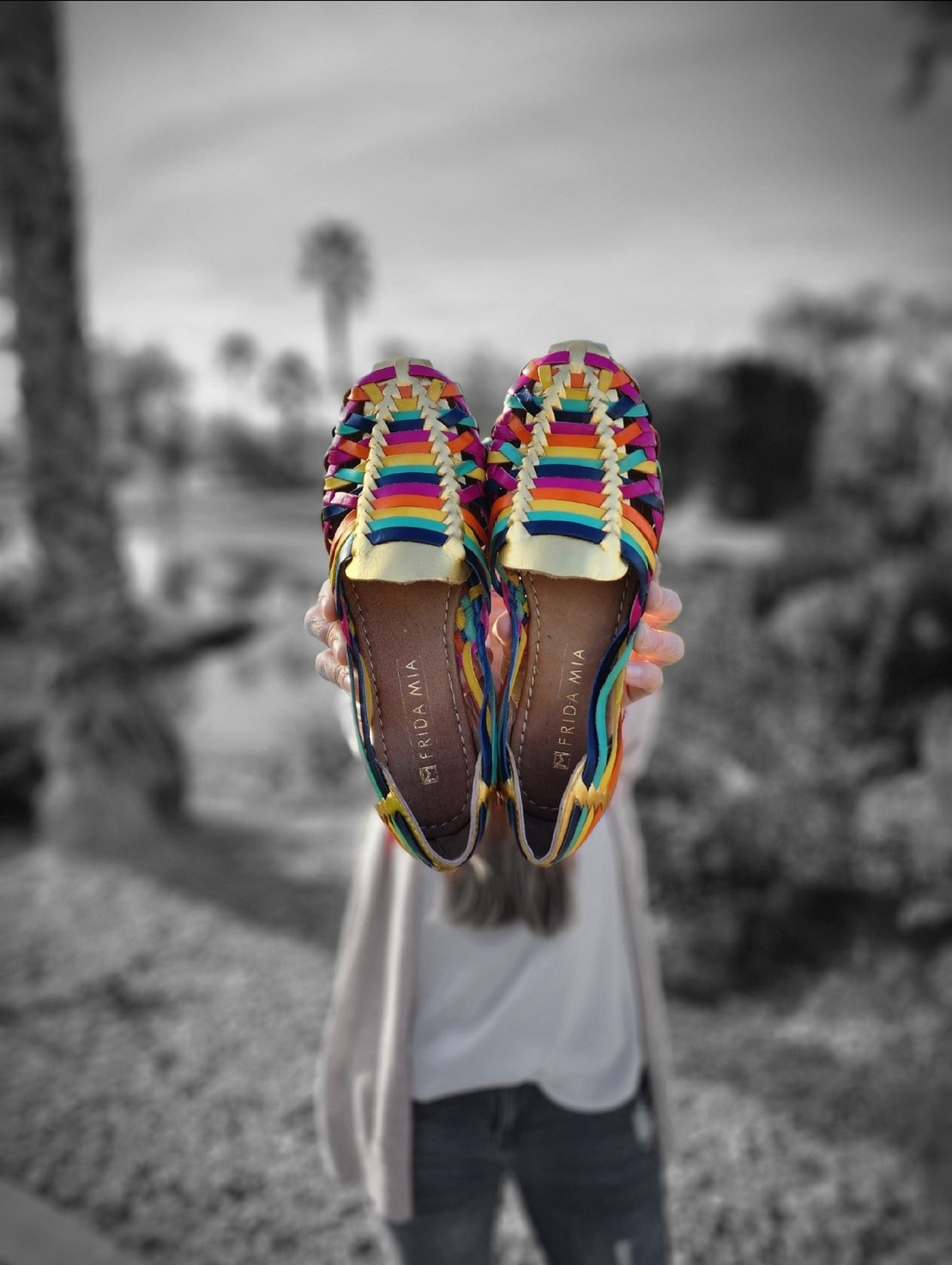 Women's Leather Huarache Sandals - Cancun