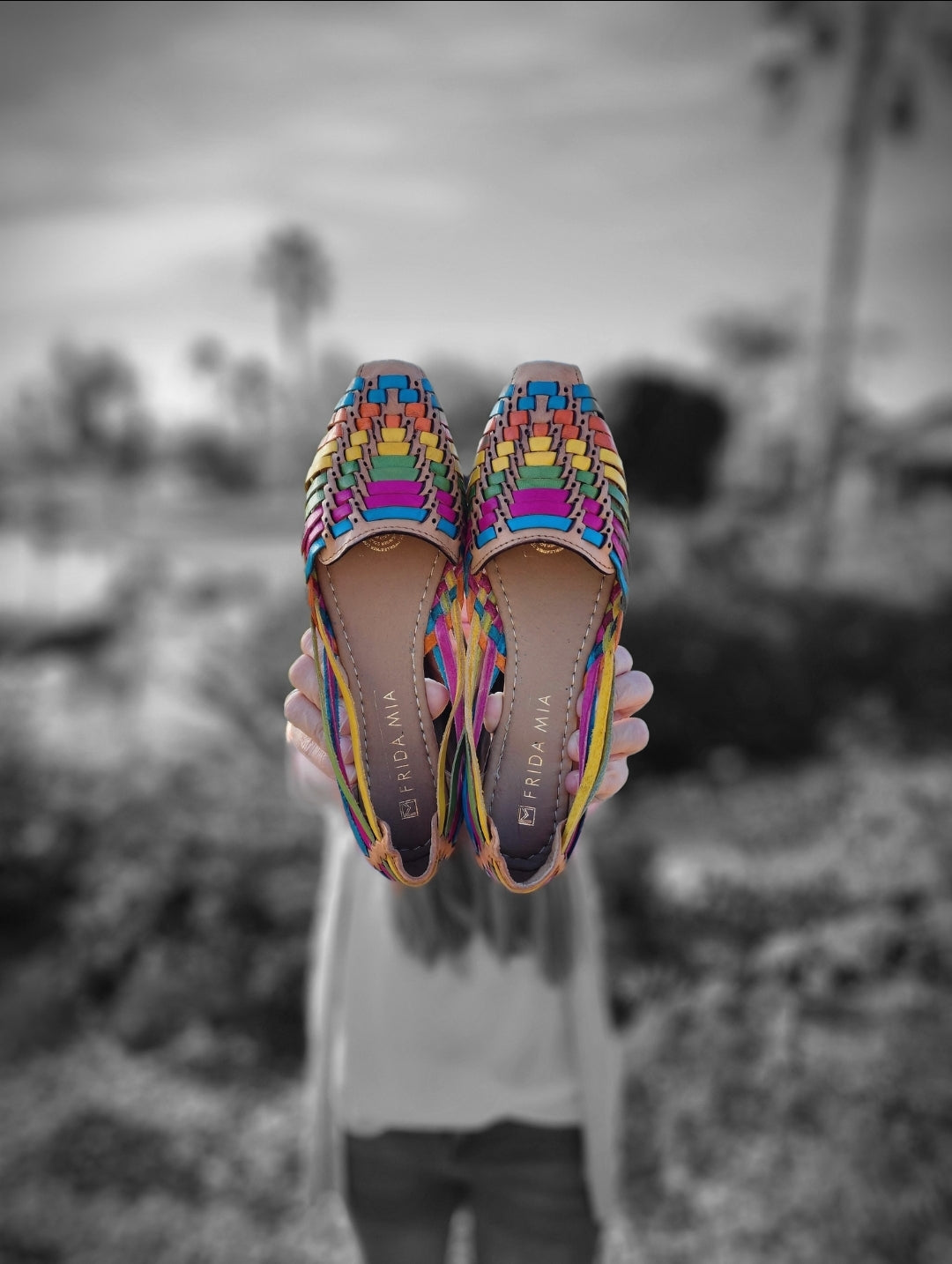 Women's Leather Huarache Sandals - Maya